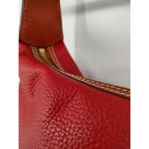 Dooney & Bourke Red Paige Sac Large Shoulder Bag Pebble Grain Leather Tassels - Picture 7 of 16